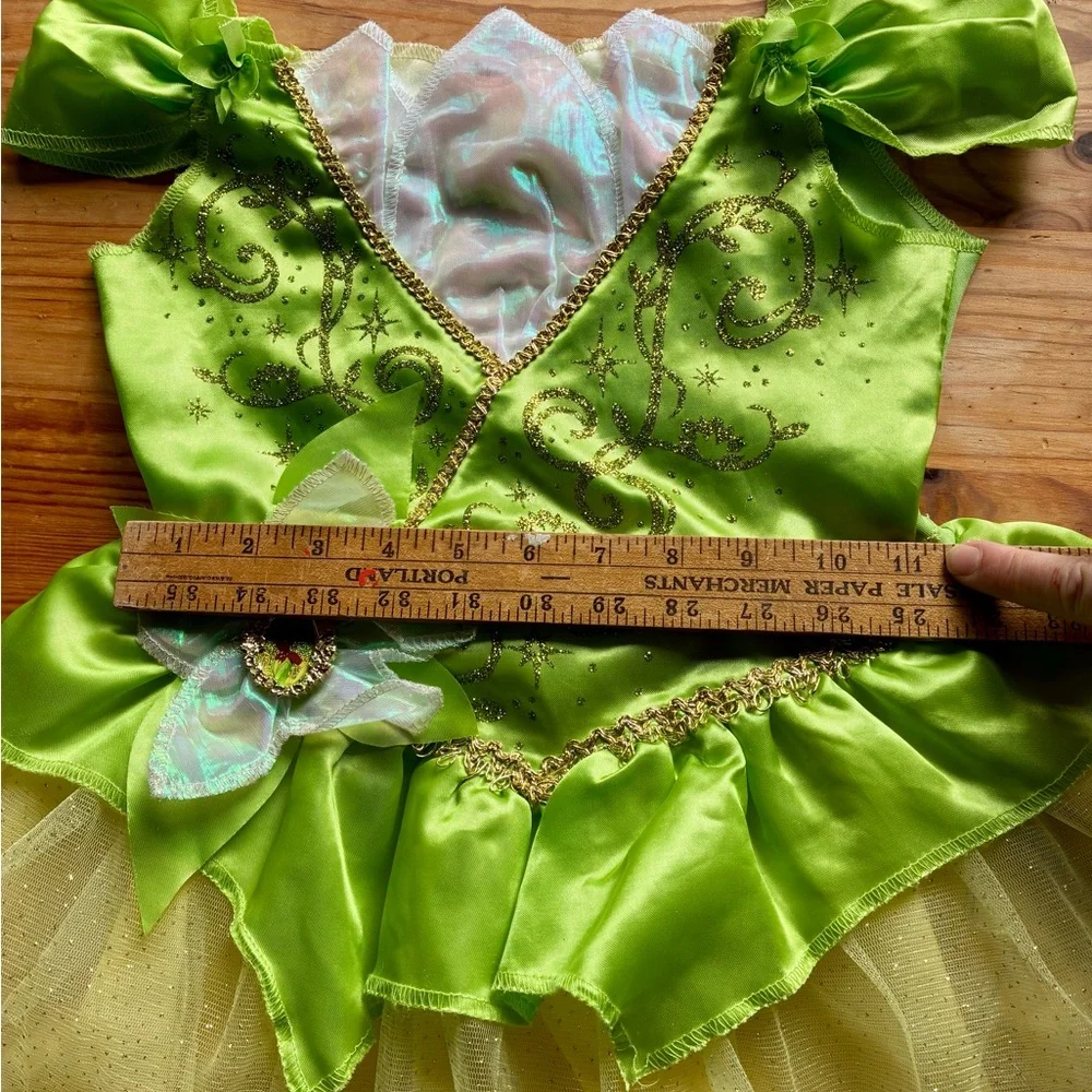Disney Tiana Tinkerbell Wings Green Fairy Princess Costume Small 4 6 Halloween